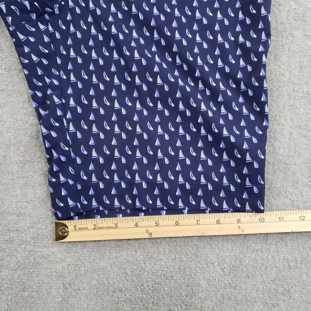 Fairway & Greene Shorts Mens 32 Blue Bermuda Stretch Pockets Sailboat Golf‎